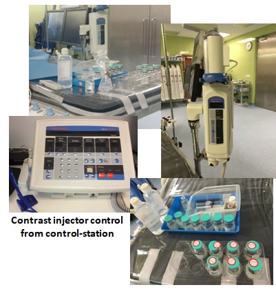 Contrast injector control from control-station